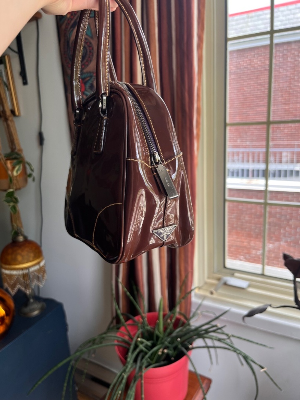 Prada Brown Patent Mini Bag - Picture 2 of 5